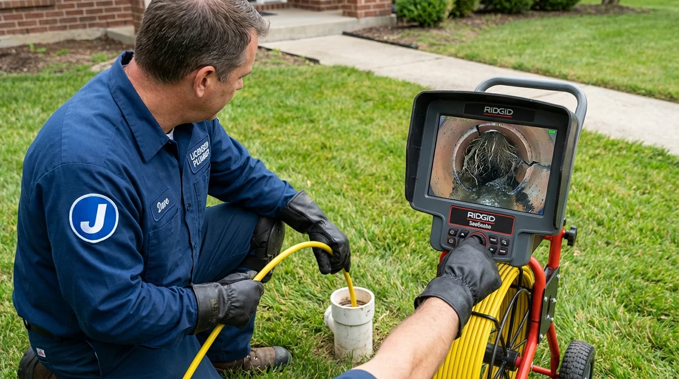 Sewer camera inspection being performed by Johns Plumbing LLC in Patterson